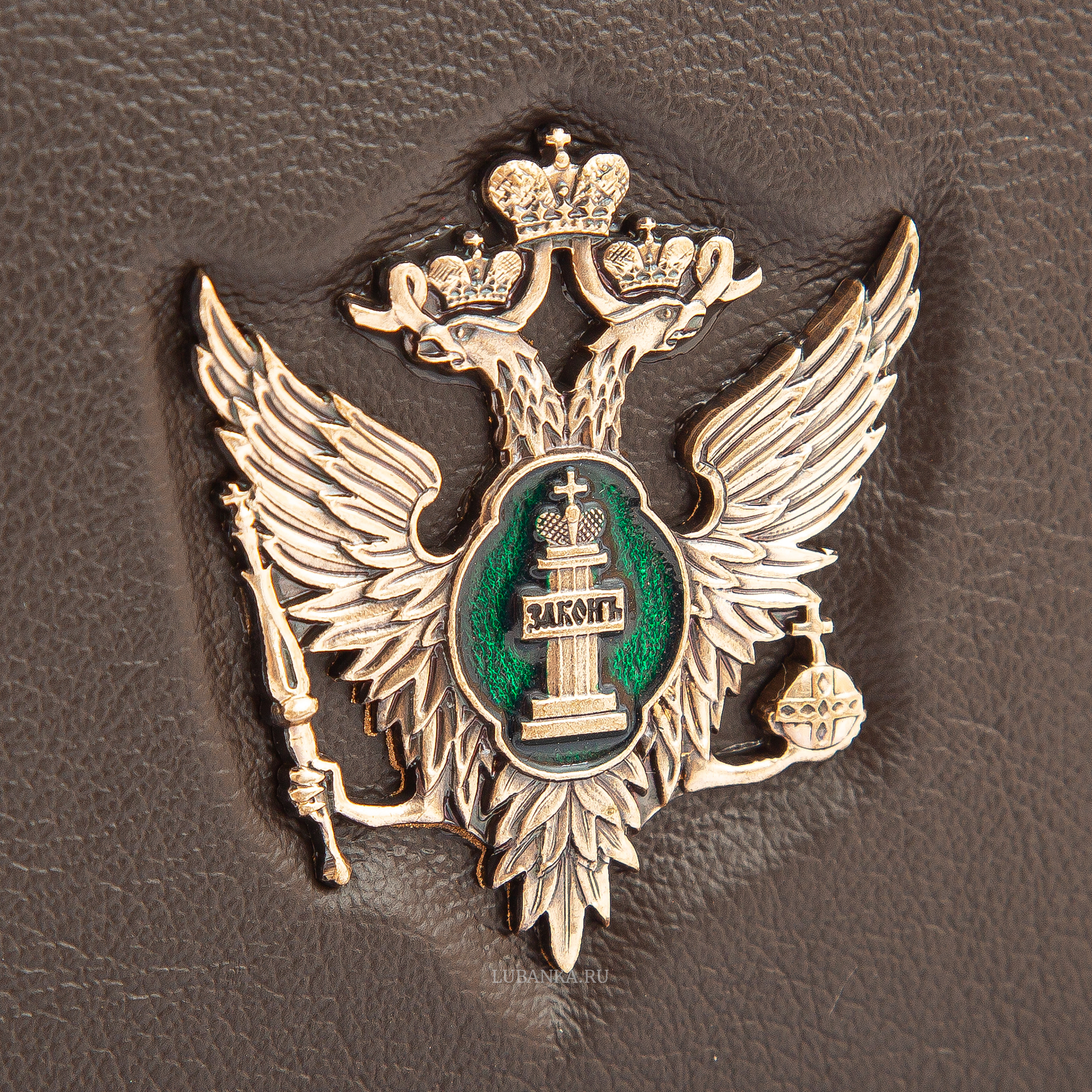 Обложка для автодокументов и удостоверения ФСИН с жетоном коричневая